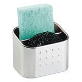İdesign Sünger Tutucu, Paslanmaz Çelikten Küçük Lavabo Düzenleyicisi, 2 Bölmeli, Sünger, Tencere Kazıyıcı Ve Diğer Bulaşık Süngeri İçin Mutfak Saklama, Gümüş Renkli