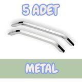 Idil Alüminyum Metal Lüks Modern Mobilya Çekmece Mutfak Dolabı Kulpu Krom (5 Adet) - 224mm