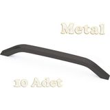 Idil Alüminyum Metal Lüks Modern Mobilya Çekmece Mutfak Dolabı Kulpu Siyah (10 Adet) - 192mm