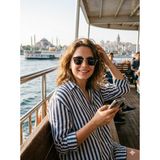 İdo Optik Gilded Onyx Retro Güneş Gözlüğü Unisex - Siyah