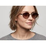 İdo Optik Leopar Desenli Oval Çerçeveli UV400 Korumalı Retro Güneş Gözlüğü