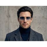 İdo Optik Skyline Rimless: Prestige Collection Unisex Güneş Gözlüğü - Mavi - Altın