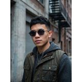 İdo Optik Unisex Füme Şeffaf Çerçeve Retro Sekizgen Geometrik Güneş Gözlüğü UV400 Korumalı - Füme Degrade