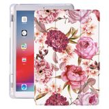 Idocolors Kırmızı Gül Çiçek Pedi Kılıf 10.5 inç iPad Pro 2017/iPad Air 3 için Sevimli Çiçek Girly Çizilmez Darbeye Dayanıklı Kalem Tutucu Hafif Akıllı Üç Katlı Stand Kılıf (Model Numarası: A1701 A1709