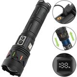 İdragon AF002 Ultra Güçlü LED El Feneri - P360 Lazer Odaklama & Acil Durum Powerbank Fonksiyonlu Fener - Siyah