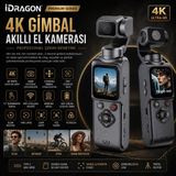 İdragon AT-M105 4K Gimbal Kamera | Wi-Fi Bağlantılı Akıllı Takip Özellikli Vlog & Aksiyon Kamerası - Koyu Gri