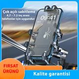 İdragon H08 Bisiklet Telefon Tutucu Gidon Bağlantılı, Titreşim Emici, 4.7 / 7.2 İnç Uyumlu, Cnc Alüminyum Gövde