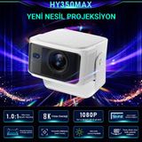 İdragon Hy350max Android 14 Akıllı Projeksiyon Cihazı 1080p Full Hd 500 Ansı Lümen Wifi 6 Bluetooth 5.4 Auto Focus Ultra Kısa Mesafe 4k/8k Destekli Mini Projeksiyon