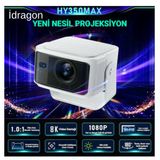 İdragon Hy350max Android 14 Akıllı Projeksiyon Cihazı 1080p Full Hd 500 Ansı Lümen Wifi 6 Bluetooth 5.4 Auto Focus Ultra Kısa Mesafe 4k/8k Destekli Mini Projeksiyon