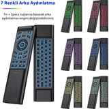 İdragon M3 Akıllı Kumanda – Air Mouse & Kablosuz Klavye, 6 Eksenli Jiroskop, Ir Öğrenme, Bluetooth & 2.4 Ghz, 7 Renk Arka Aydınlatma - Siyah