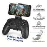 İdragon X6 Kablosuz Bluetooth Gamepad - Turbo Tuşlu, Ayrılabilir Telefon Tutuculu Oyun Kolu Android, Apple iOS, Pc Uyumlu
