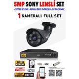 IDS 1 Kameralı 5 Mp Sony Lensli 1080P Full HD Güvenlik Kamerası Sistemi - Cepten Izle - 250DIŞ