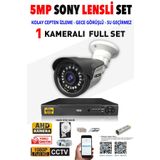 Ids - 1 Kameralı 5mp Sony Lensli 1080p Fullhd Güvenlik Kamerası Sistemi - Cepten İzle - 250dış