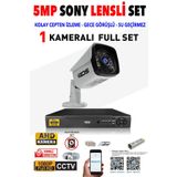 Ids - 1 Kameralı 5mp Sony Lensli 1080p Fullhd Güvenlik Kamerası Sistemi - Hard Disksiz