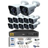 IDS 12 Kameralı 5 Mp Lensli 1080P Full HD Kamera Seti - Gece Görüşlü - Su Geçirmez - Cepten İzle