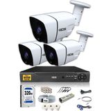 IDS 3 Kameralı 5 Mp Lensli 1080P Full HD Kamera Seti - Gece Görüşlü - Su Geçirmez - Cepten İzle