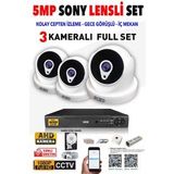 Ids - 3 Kameralı 5mp Sony Lensli 1080p Fullhd Güvenlik Kamerası Sistemi - Cepten İzle - 250 İç