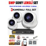 Ids - 3 Kameralı 5mp Sony Lensli 1080p Fullhd Güvenlik Kamerası Sistemi - Hard Disksiz