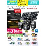 IDS 3 Otomatik - 4 Kameralı - 4g Solar Güvenlik Kamerası - Sd Kart ve 1 Yıl Her Ay 15GB Internet Dahil