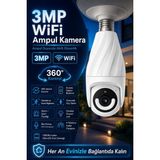 IDS 3mp Ampul Güvenlik Kamerası - Hareket Algılama - Bas Konuş - Mobil Bildirim - 360 Derece