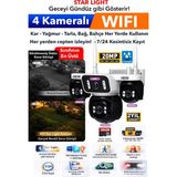 IDS 4 Kameralı - 360 Wıfı Güvenlik Kamerası Otomatik Kişi Takibi Ultra Renkli Gece Görüşü - Cepten Izle