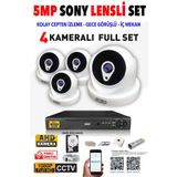 Ids - 4 Kameralı 5mp Sony Lensli 1080p Fullhd Güvenlik Kamerası Sistemi - Cepten İzle - 1tb İç