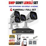 Ids - 4 Kameralı 5mp Sony Lensli 1080p Fullhd Güvenlik Kamerası Sistemi - Cepten İzle - 1tbdış