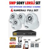 Ids - 4 Kameralı 5mp Sony Lensli 1080p Fullhd Güvenlik Kamerası Sistemi - Cepten İzle - 320 İç