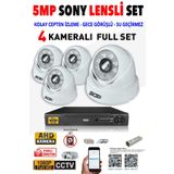 Ids - 4 Kameralı 5mp Sony Lensli 1080p Fullhd Güvenlik Kamerası Sistemi - Hard Disksiz