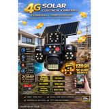 IDS 4 Lens 20MP Ultra Hd Tam Kontrol Sim Kartlı Güneş Enerjili Kamera 12XZOOM Çakar LED Sd Kart Hediye - Beyaz
