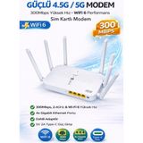 IDS 4g Sim Kartlı Modem - 2.4ghz - Wıfı6 Bağlantı - 300MPBS - 4xgigabit Port - 6xgüçlü Anten