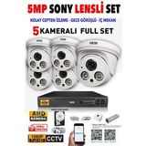 Ids - 5 Kameralı 5mp Sony Lensli 1080p Fullhd Güvenlik Kamerası Sistemi - Cepten İzle - 1tb İç