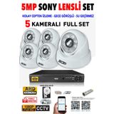 Ids - 5 Kameralı 5mp Sony Lensli 1080p Fullhd Güvenlik Kamerası Sistemi - Cepten İzle - 320 İç