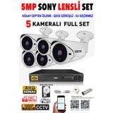 Ids - 5 Kameralı 5mp Sony Lensli 1080p Fullhd Güvenlik Kamerası Sistemi - Cepten İzle - 500dış