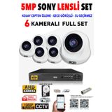 Ids - 6 Kameralı 5mp Sony Lensli 1080p Fullhd Güvenlik Kamerası Sistemi - Cepten İzle - 500 İç