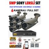 Ids - 6 Kameralı 5mp Sony Lensli 1080p Fullhd Güvenlik Kamerası Sistemi - Hard Disksiz