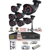 IDS 7 Kameralı 5 Mp Sony Lensli 1080P Full HD Güvenlik Kamerası Sistemi - Cepten Izle - 1tbdış