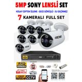 Ids - 7 Kameralı 5mp Sony Lensli 1080p Fullhd Güvenlik Kamerası Sistemi - Hard Disksiz