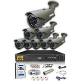 IDS 8 Kameralı 5 Mp Lensli 1080P Full HD Kamera Seti - Gece Görüşlü - Su Geçirmez - Cepten İzle