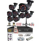 IDS 8 Kameralı 5 Mp Sony Lensli 1080P Full HD Güvenlik Kamerası Sistemi - Cepten Izle - 1tbdış