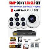 Ids - 8 Kameralı 5mp Sony Lensli 1080p Fullhd Güvenlik Kamerası Sistemi - Cepten İzle - 1tb İç