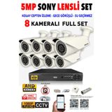 Ids - 8 Kameralı 5mp Sony Lensli 1080p Fullhd Güvenlik Kamerası Sistemi - Hard Disksiz