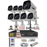IDS 8 Kameralı Set - 5 Mp Full HD Gece Görüşlü Güvenlik Kamerası Sistemi 320 Dış IP66 Su Geçirmez
