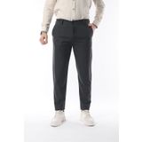 İDS COLLECTİON Erkek Düz Kesim Kumaş Pantolon Esnek Likralı Bilek Boy Antrasit - Skinny & Normal Bel