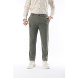 İDS COLLECTİON Erkek Düz Kesim Kumaş Pantolon Esnek Likralı Bilek Boy Haki - Skinny & Normal Bel