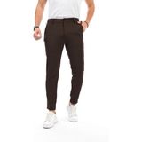 İDS Collection Erkek Kahve Renk Düz Kesim Kaliteli Esnek Likralı Bilek Boy Kumaş Pantolon