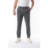 İDS COLLECTİON Erkek Pileli Mevsimlik Pantolon Likralı Kumaş Gri - Slim Fit & Normal Bel