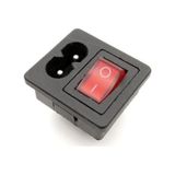 Iec320 2-Pin Erkek Power Soketi - Işıklı Anahtarlı