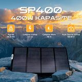 Ieetek Taşınabilir Güneş Paneli 400W - Ip67 Su Geçirmez - 3 Açılı Ayar - Katlanabilen Güneş Enerjili Şarj Cihazı Sp400