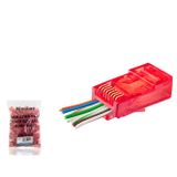 ieg™ Cat6 Ez Rj45 Konnektör - 100 Adet Kirmizi / Ekonomik Poşet Paket ND2411